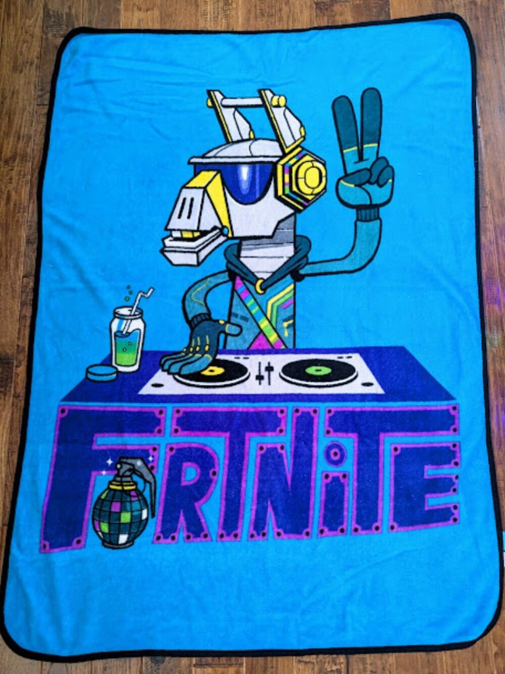 Fortnite DJ Yonder Blue Fleece Throw Blanket 60 x 40 Inches